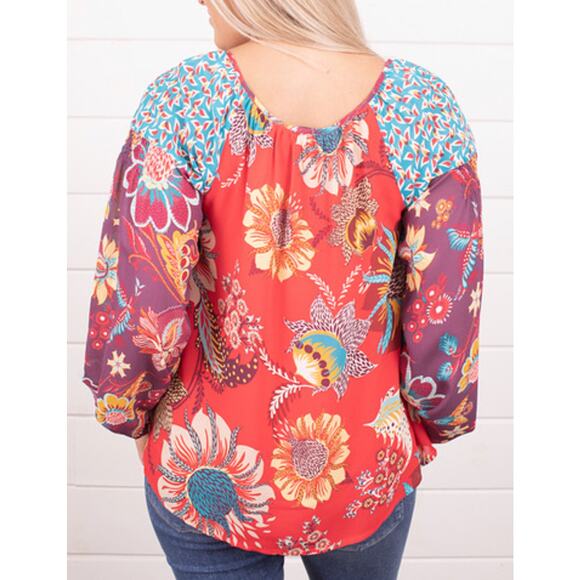 Johnny Was Jade Floral Blouse - Picture 6 of 6